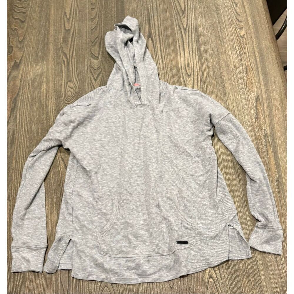 Calvin Klein Performance Sweatshirt Waffle Knit Stretch Pullover Gray Size M